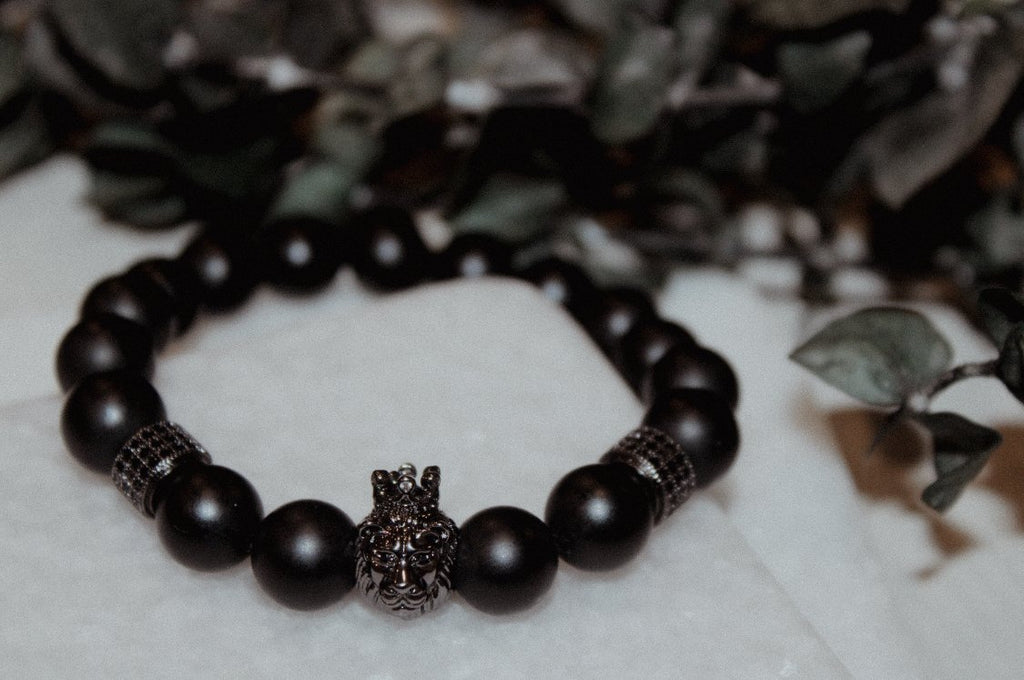 Hommes | Men's Solid Black Onyx Bracelet - Gentre Official